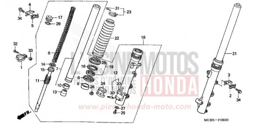GABEL, VORNE XL650V5 de 2005